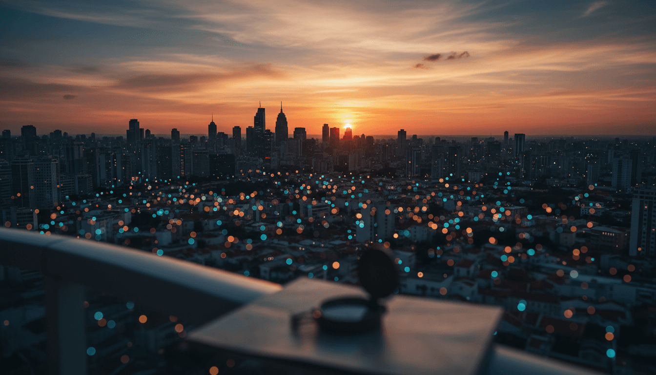 Vista da cidade de São Paulo ao entardecer